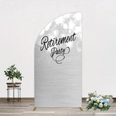 Aperturee - Aperturee Bokeh Silver Sparkle Retirement Party Half Moon Arch Backdrop